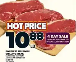Zehrs Markets Boneless striploin grilling steak offer