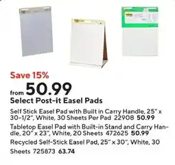 Staples Select Post-it Easel Pads offer