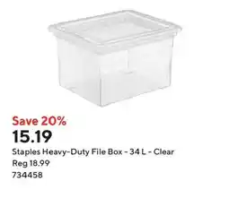Staples Staples Heavy-Duty File Box - Clear offer
