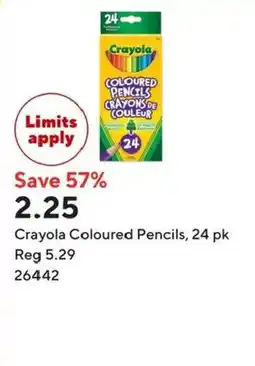 Staples Crayola Coloured Pencils offer