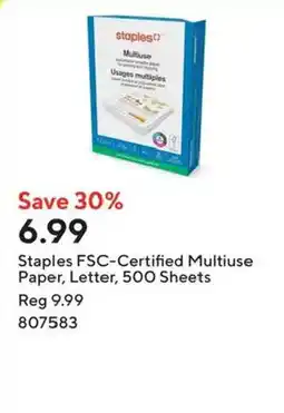 Staples Staples FSC-Certified Multiuse Paper offer