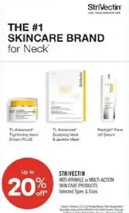 Shoppers Drug Mart Strivectin anti-wrinkle or multi-action skin care products offer