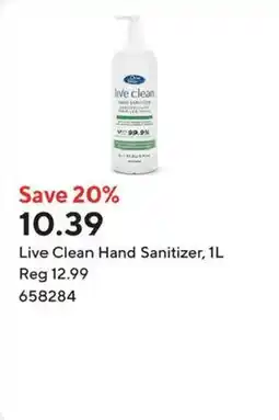 Staples Live Clean Hand Sanitizer offer