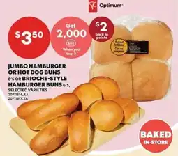 Zehrs Markets Optimum jumbo hamburger or hot dog buns 8's or brioche-style hamburger buns 6's offer