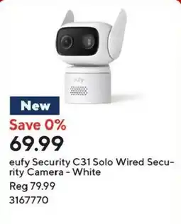 Staples eufy Security C31 Solo Wired Security Camera - White offer