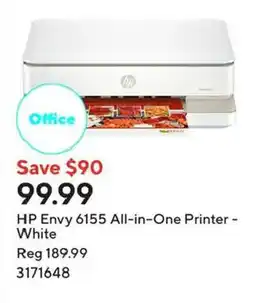 Staples Hp envy 6155 all-in-one printer - white offer
