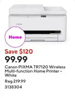 Staples Canon PIXMA TR7120 Wireless Multi-function Home Printer - White offer