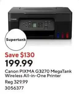 Staples Canon PIXMA G3270 MegaTank Wireless All-in-One Printer offer