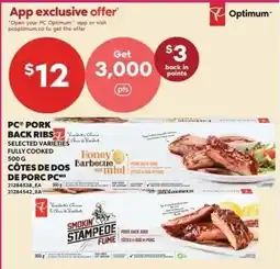 Loblaws PC pork back ribs offer