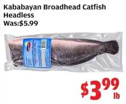 Top Food Supermarket Kababayan Broadhead Catfish Headless offer