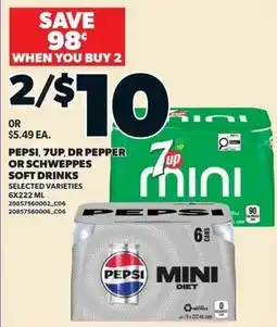 Zehrs Markets Pepsi 7up Dr Pepper or Schweppes soft drinks offer
