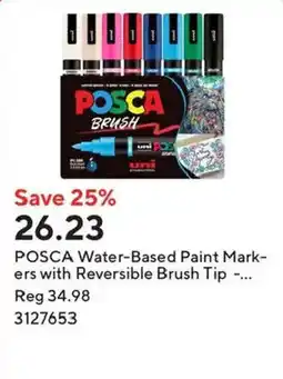 Staples Posca water-based paint markers with reversible brush tip offer