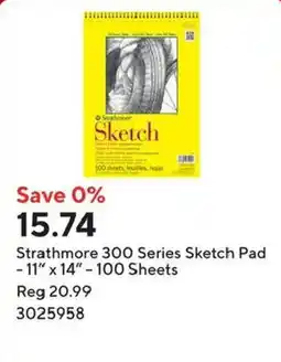 Staples Strathmore 300 Series Sketch Pad offer