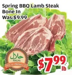 Top Food Supermarket Spring BBQ Lamb Steak Bone In offer