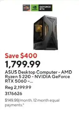 Staples Asus desktop computer - amd ryzen 5 220 - nvidia geforce rtx 5060 - ... offer
