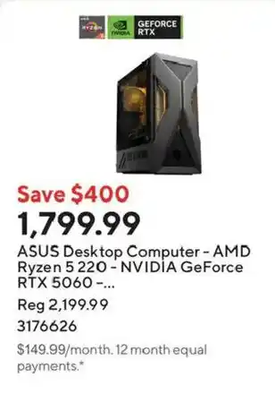 Asus desktop computer - amd ryzen 5 220 - nvidia geforce rtx 5060 - ...