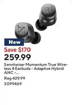Staples Sennheiser Momentum True Wireless 4 Earbuds - Adaptive Hybrid ANC offer