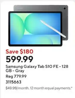 Staples Samsung Galaxy Tab S10 FE - 128 GB - Gray offer
