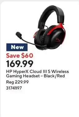 Staples Hp hyperx cloud iii s wireless gaming headset - black/red offer
