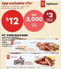 Zehrs Markets PC pork back ribs offer