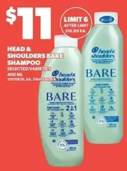 Zehrs Markets Head & Shoulders Bare Shampoo offer