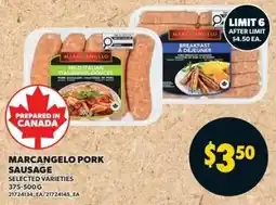 Zehrs Markets Marcangelo pork sausage offer
