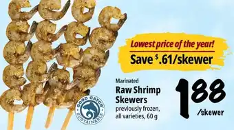 Good Catch Marinated Raw Shrimp Skewers