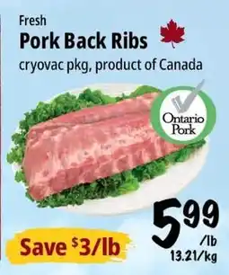 Farm Boy Pork Back Ribs offer