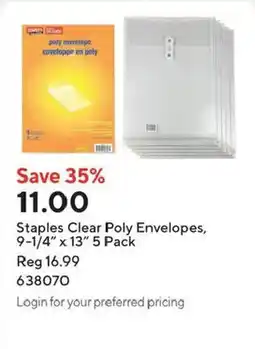 Staples Staples Clear Poly Envelopes offer