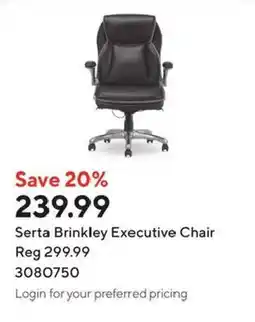 Staples Serta Brinkley Executive Chair offer