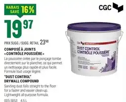 BMR Cgc dust control drywall compound offer