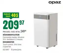 BMR Opaz dehumidifier offer