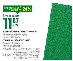 BMR Sonopan acoustic panel offer