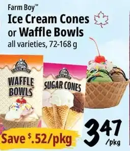 Farm Boy Farm Boy Ice Cream Cones or Waffle Bowls offer