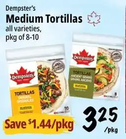 Farm Boy Dempster's medium tortillas offer