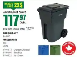 BMR HDP wheeled bin offer