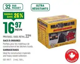 BMR Maximum garbage bags offer