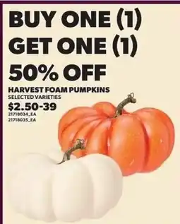 Zehrs Markets Harvest foam pumpkins offer