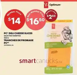 Loblaws PC deli cheese slices offer