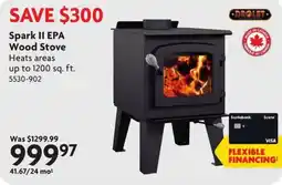Home Hardware Drolet Spark II EPA Wood Stove offer