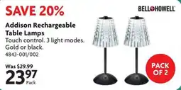 Home Hardware Bell+Howell Addison Rechargeable Table Lamps offer