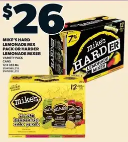 Zehrs Markets Mike's hard lemonade mix pack or harder lemonade mixer offer