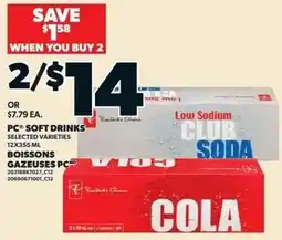 Loblaws PC soft drinks offer