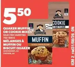 Loblaws Quaker muffin or cookie mixes offer