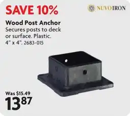 Home Hardware Nuvo Iron wood post anchor offer