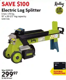 Home Hardware Radley electric log splitter offer