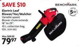 Home Hardware Benchmark electric leaf blower/vac/mulcher offer