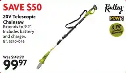 Home Hardware Radley 20V Telescopic Chainsaw offer
