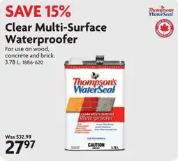 Home Hardware Thompsons Waterseal Clear Multi-Surface Waterproofer offer