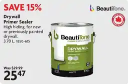 Home Hardware BeautiTone drywall primer sealer offer